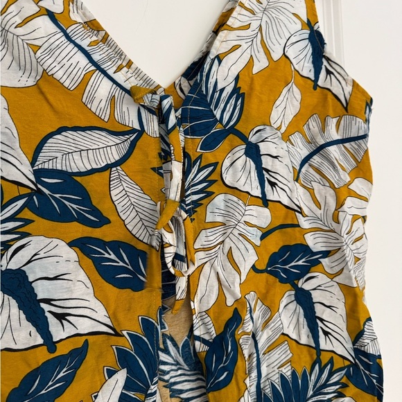 NEW Louche Anthropologie women’s palm leaf print back bow tie tank top size 8 - Picture 3 of 4